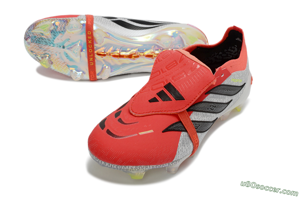Adidas Predator 26 Elite Fold-Over Tongue FG Firm Ground Soccer Cleats - Red/Vibrant Red/Black 3