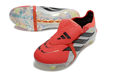 Adidas Predator 26 Elite Fold-Over Tongue FG Firm Ground Soccer Cleats - Red/Vibrant Red/Black