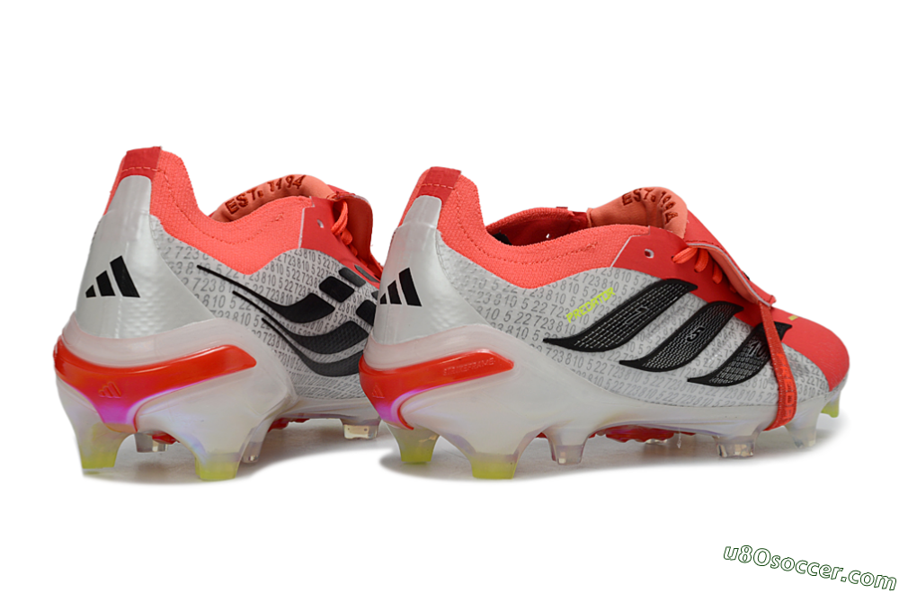 Adidas Predator 26 Elite Fold-Over Tongue FG Firm Ground Soccer Cleats - Red/Vibrant Red/Black 7