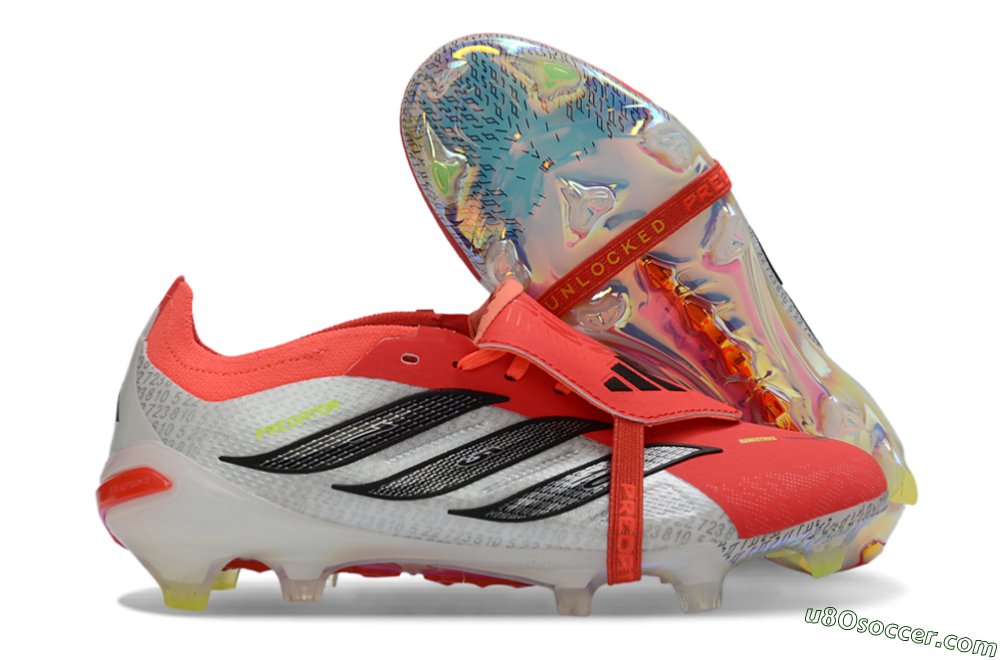 Adidas Predator 26 Elite Fold-Over Tongue FG Firm Ground Soccer Cleats - Red/Vibrant Red/Black 1