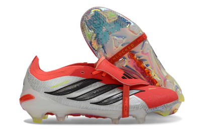 Adidas Predator 26 Elite Fold-Over Tongue FG Firm Ground Soccer Cleats - Red/Vibrant Red/Black