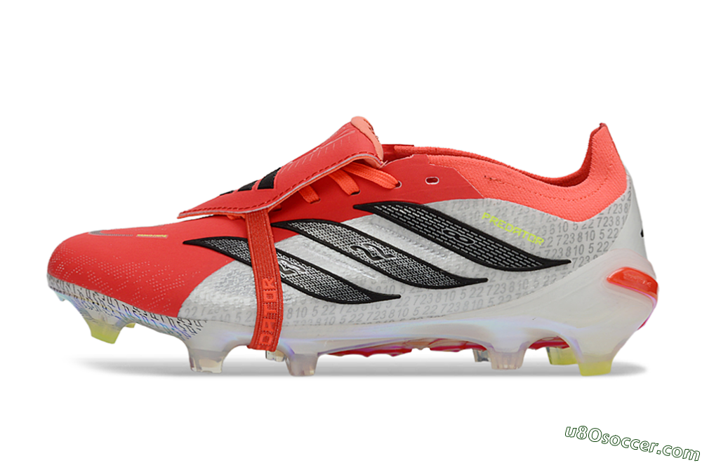 Adidas Predator 26 Elite Fold-Over Tongue FG Firm Ground Soccer Cleats - Red/Vibrant Red/Black 2