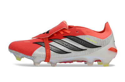Adidas Predator 26 Elite Fold-Over Tongue FG Firm Ground Soccer Cleats - Red/Vibrant Red/Black