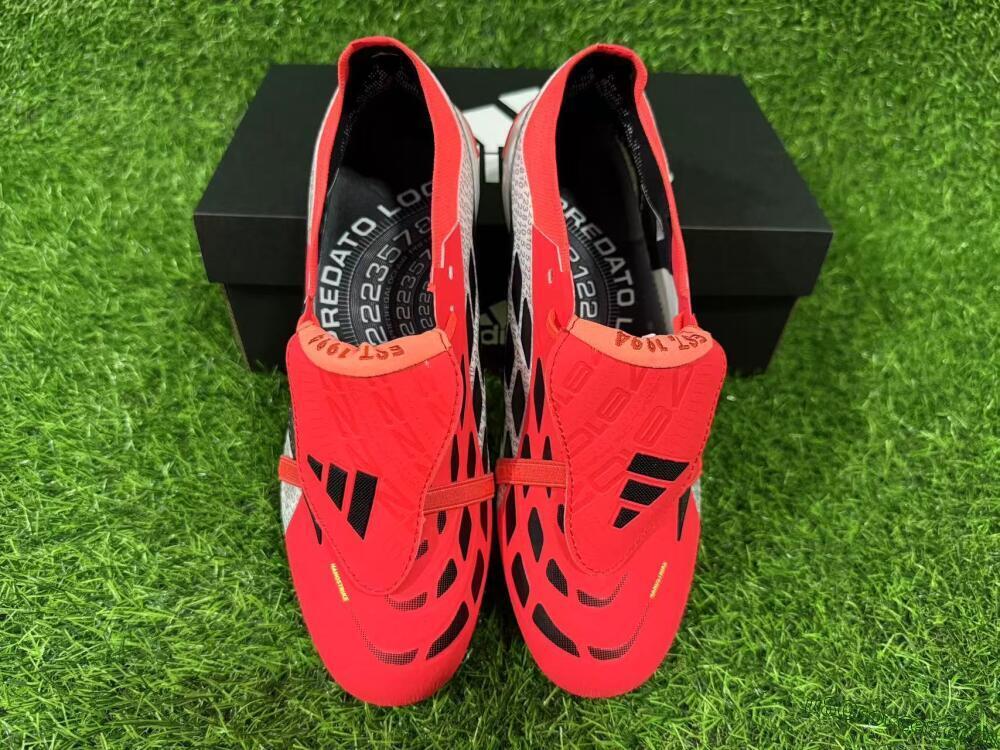 Adidas Predator 26 Elite Fold-Over Tongue FG Firm Ground Soccer Cleats - Red/Vibrant Red/Black