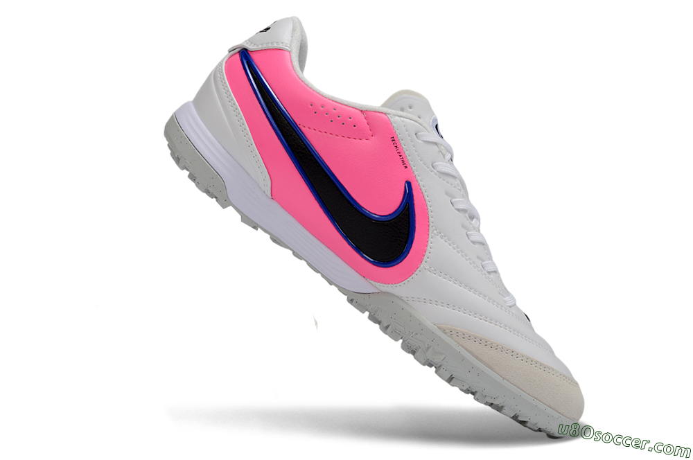 Nike Tiempo Legend 11 Elite TF Artificial Turf Soccer Shoes - White/Electric Blue/Neon Pink 4