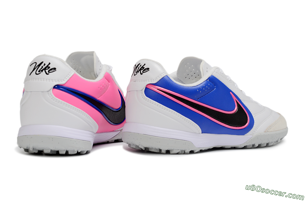 Nike Tiempo Legend 11 Elite TF Artificial Turf Soccer Shoes - White/Electric Blue/Neon Pink 6