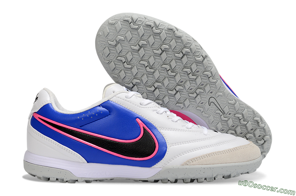Nike Tiempo Legend 11 Elite TF Artificial Turf Soccer Shoes - White/Electric Blue/Neon Pink 1