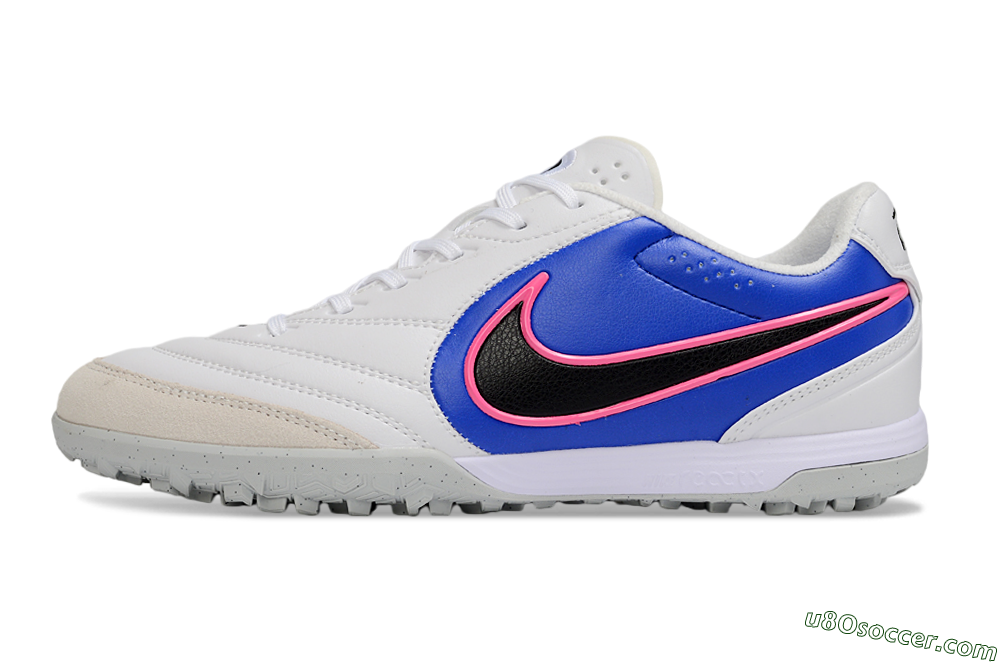 Nike Tiempo Legend 11 Elite TF Artificial Turf Soccer Shoes - White/Electric Blue/Neon Pink 2