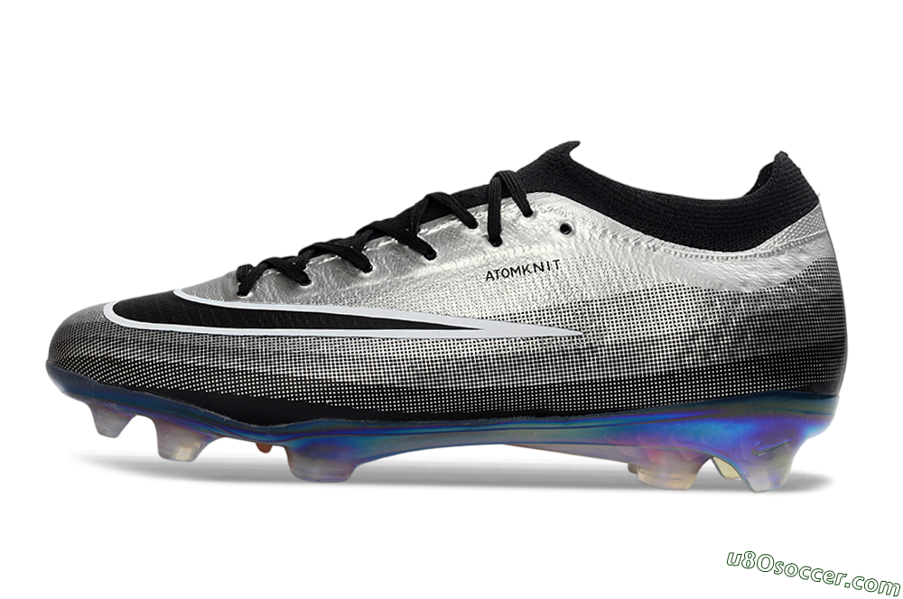 Nike Air Zoom Mercurial Vapor 17 Elite FG Firm Ground Soccer Cleats - Silver/Electric Blue/Shiny Black 2