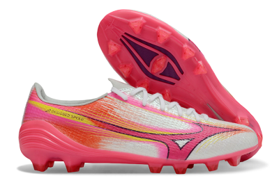 Mizuno Alpha 3 Elite FG Firm Ground Soccer Cleats - White/Neon Pink/Sunrise Yellow