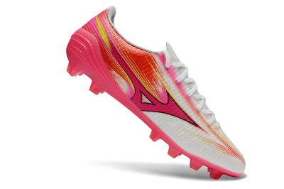 Mizuno Alpha 3 Elite FG Firm Ground Soccer Cleats - White/Neon Pink/Sunrise Yellow