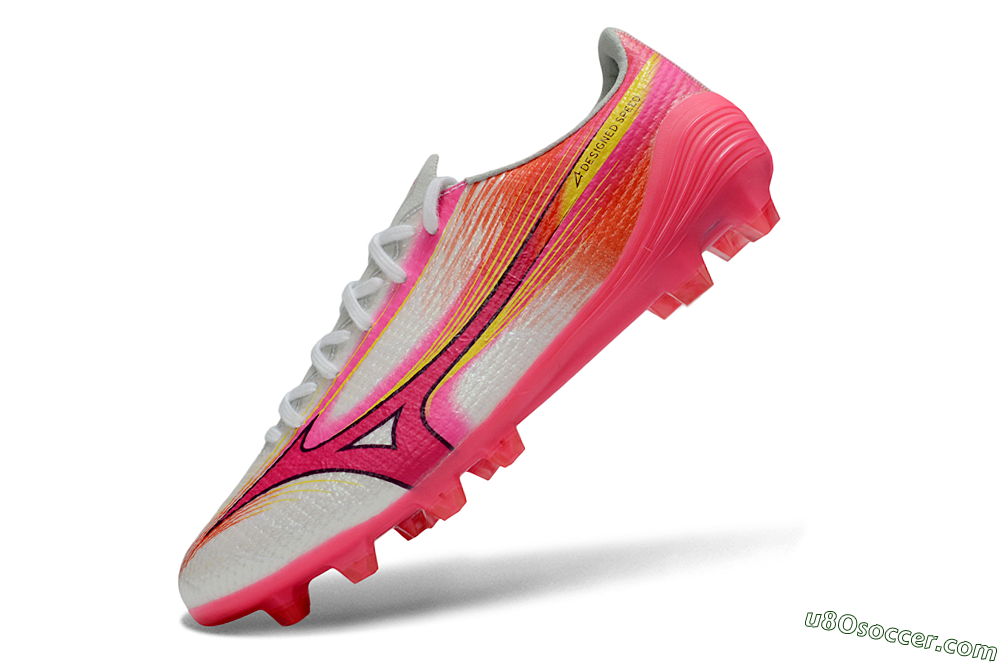 Mizuno Alpha 3 Elite FG Firm Ground Soccer Cleats - White/Neon Pink/Sunrise Yellow 5