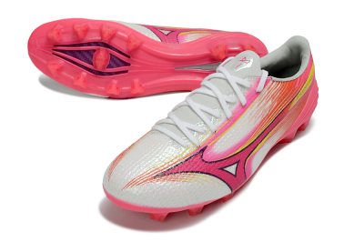Mizuno Alpha 3 Elite FG Firm Ground Soccer Cleats - White/Neon Pink/Sunrise Yellow