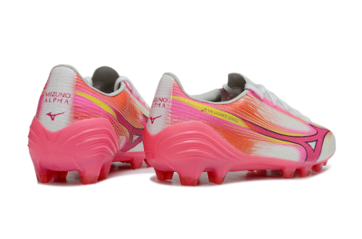 Mizuno Alpha 3 Elite FG Firm Ground Soccer Cleats - White/Neon Pink/Sunrise Yellow