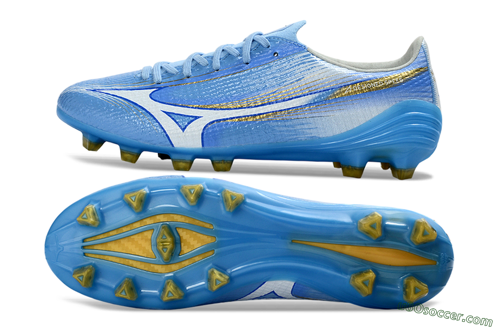 Mizuno Alpha 3 Elite FG Firm Ground Soccer Cleats - Blue/Sky Blue/Gold 0