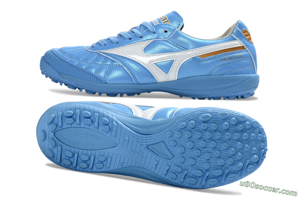 Mizuno Morelia Neo 4 TF Artificial Turf Soccer Shoes - Blue/Sky Blue/White 0
