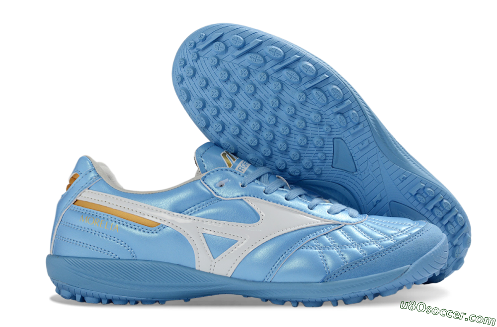 Mizuno Morelia Neo 4 TF Artificial Turf Soccer Shoes - Blue/Sky Blue/White 1