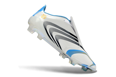 Adidas F50 Elite Laceless FG Firm Ground Soccer Cleats - White/Sky Blue/Black