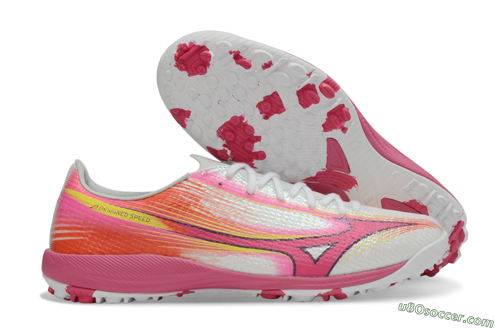 Mizuno Alpha 3 Elite TF Artificial Turf Soccer Shoes - Pink/Vibrant Pink/Neon Orange 1