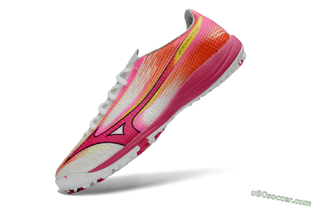 Mizuno Alpha 3 Elite TF Artificial Turf Soccer Shoes - Pink/Vibrant Pink/Neon Orange 5