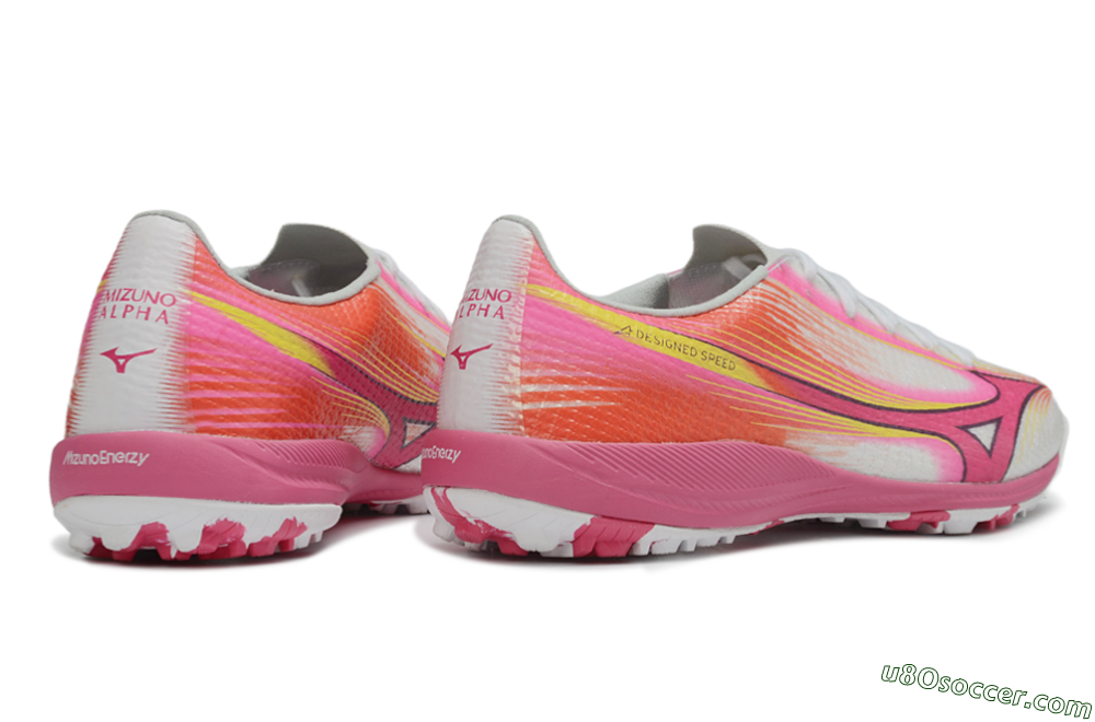 Mizuno Alpha 3 Elite TF Artificial Turf Soccer Shoes - Pink/Vibrant Pink/Neon Orange 6