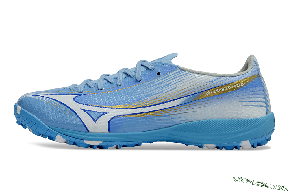 Mizuno Alpha 3 Elite TF Artificial Turf Soccer Shoes - Blue/Sky Blue/White 2