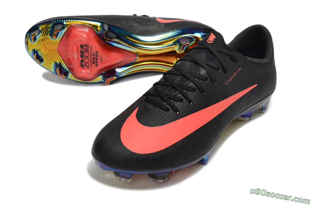 Nike Air Zoom Mercurial Superfly 11 FG Firm Ground Soccer Cleats - Black/Neon Coral/Rainbow Reflective 3