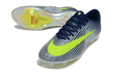 Nike Air Zoom Mercurial Superfly 11 FG Firm Ground Soccer Cleats - Blue/Highlighter Yellow/Steel Grey