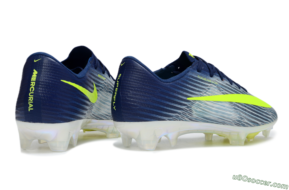 Nike Air Zoom Mercurial Superfly 11 FG Firm Ground Soccer Cleats - Blue/Highlighter Yellow/Steel Grey 6