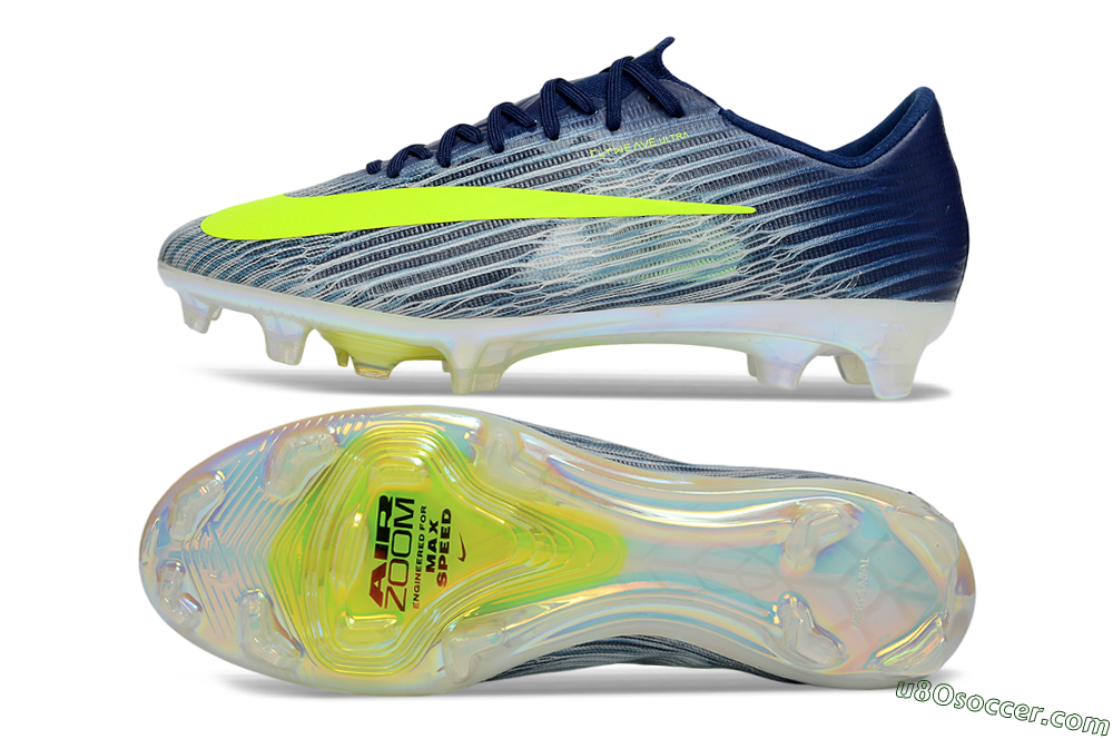 Nike Air Zoom Mercurial Superfly 11 FG Firm Ground Soccer Cleats - Blue/Highlighter Yellow/Steel Grey 0