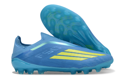 Adidas F50 Elite Laceless AG Artificial Grass Soccer Cleats - Blue/Vibrant Blue/Electric Yellow