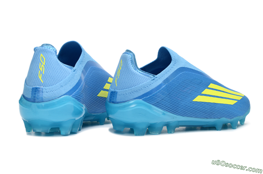 Adidas F50 Elite Laceless AG Artificial Grass Soccer Cleats - Blue/Vibrant Blue/Electric Yellow 6