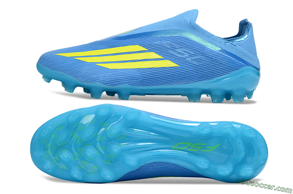 Adidas F50 Elite Laceless AG Artificial Grass Soccer Cleats - Blue/Vibrant Blue/Electric Yellow 0