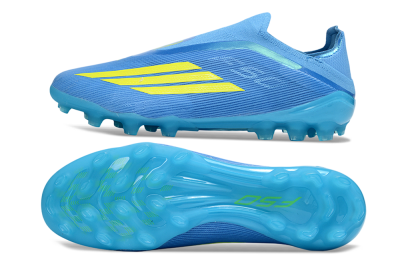 Adidas F50 Elite Laceless AG Artificial Grass Soccer Cleats - Blue/Vibrant Blue/Electric Yellow
