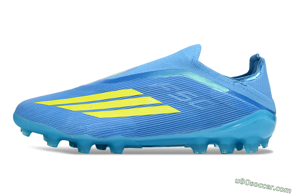 Adidas F50 Elite Laceless AG Artificial Grass Soccer Cleats - Blue/Vibrant Blue/Electric Yellow 2