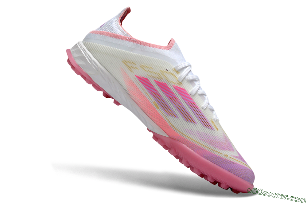 Adidas F50 Elite TF Artificial Turf Soccer Shoes - White/Soft Pink/Light Fuchsia 4