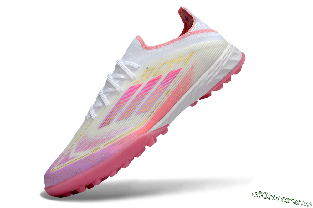 Adidas F50 Elite TF Artificial Turf Soccer Shoes - White/Soft Pink/Light Fuchsia 5