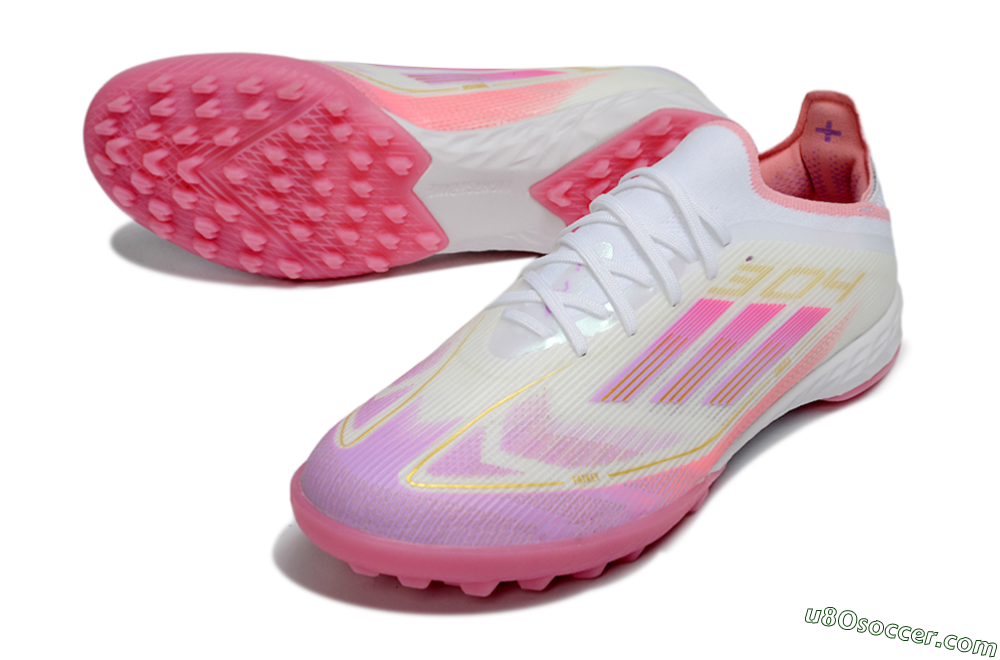 Adidas F50 Elite TF Artificial Turf Soccer Shoes - White/Soft Pink/Light Fuchsia 3