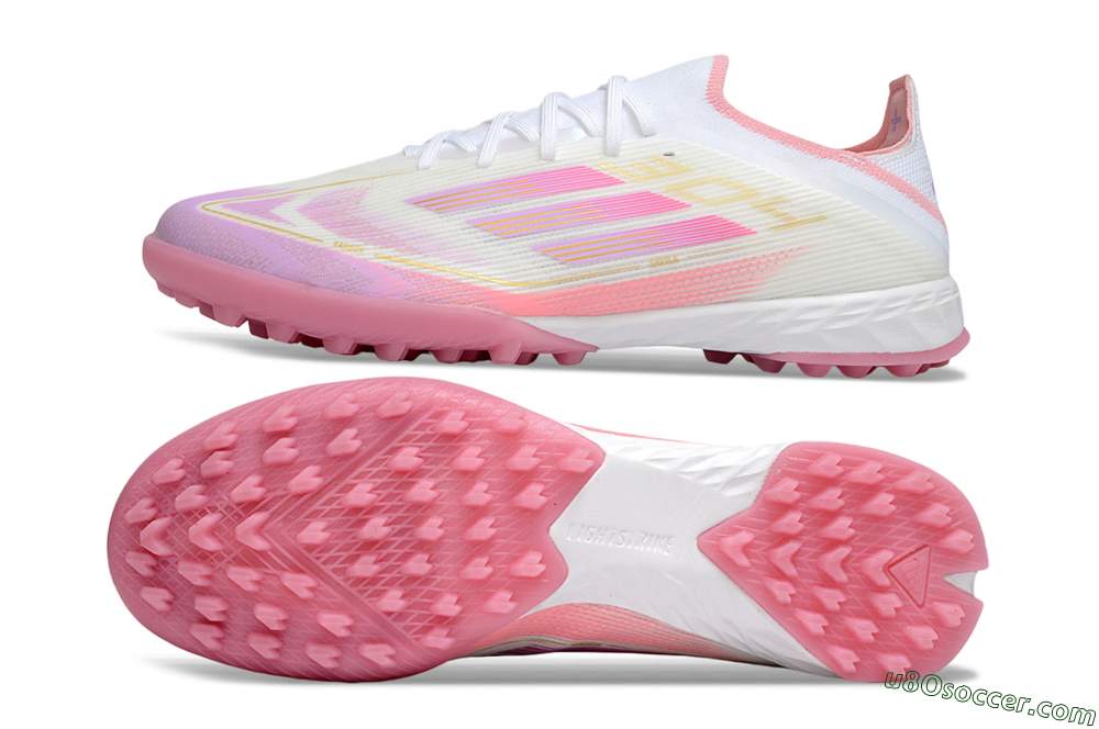 Adidas F50 Elite TF Artificial Turf Soccer Shoes - White/Soft Pink/Light Fuchsia 0
