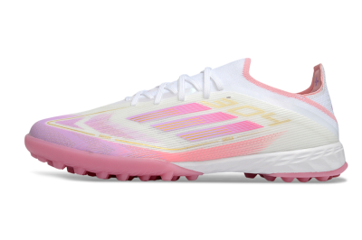 Adidas F50 Elite TF Artificial Turf Soccer Shoes - White/Soft Pink/Light Fuchsia