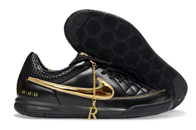 Nike Tiempo Legend SE IC Indoor & Futsal Soccer Shoes - Black/Gold Accent/Classic Black