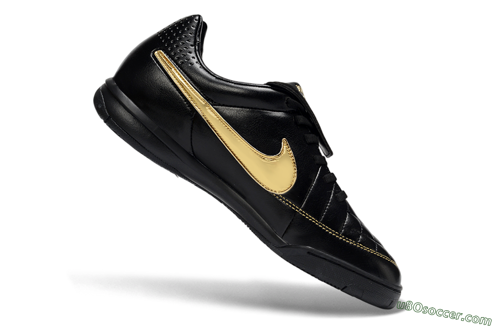 Nike Tiempo Legend SE IC Indoor & Futsal Soccer Shoes - Black/Gold Accent/Classic Black 4