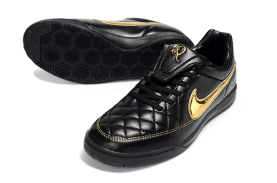 Nike Tiempo Legend SE IC Indoor & Futsal Soccer Shoes - Black/Gold Accent/Classic Black