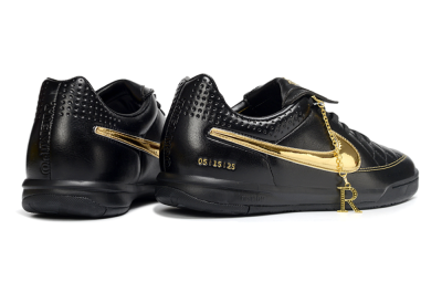Nike Tiempo Legend SE IC Indoor & Futsal Soccer Shoes - Black/Gold Accent/Classic Black