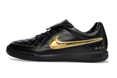 Nike Tiempo Legend SE IC Indoor & Futsal Soccer Shoes - Black/Gold Accent/Classic Black