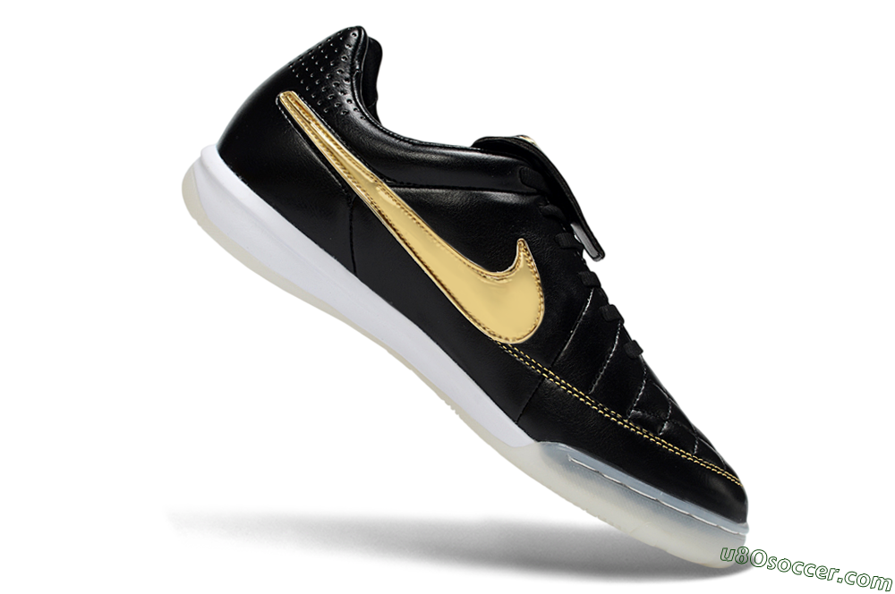Nike Tiempo Legend SE IC Indoor & Futsal Soccer Shoes - Black/Gold Accent/White Sole 4