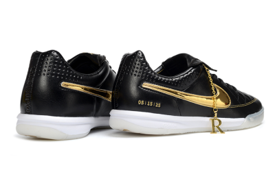Nike Tiempo Legend SE IC Indoor & Futsal Soccer Shoes - Black/Gold Accent/White Sole