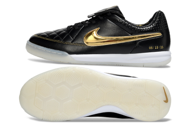 Nike Tiempo Legend SE IC Indoor & Futsal Soccer Shoes - Black/Gold Accent/White Sole