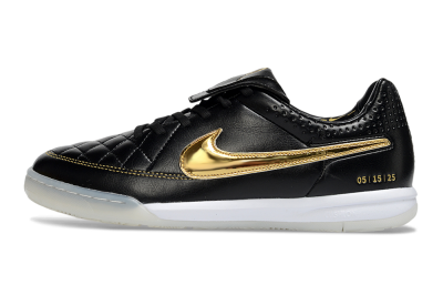 Nike Tiempo Legend SE IC Indoor & Futsal Soccer Shoes - Black/Gold Accent/White Sole