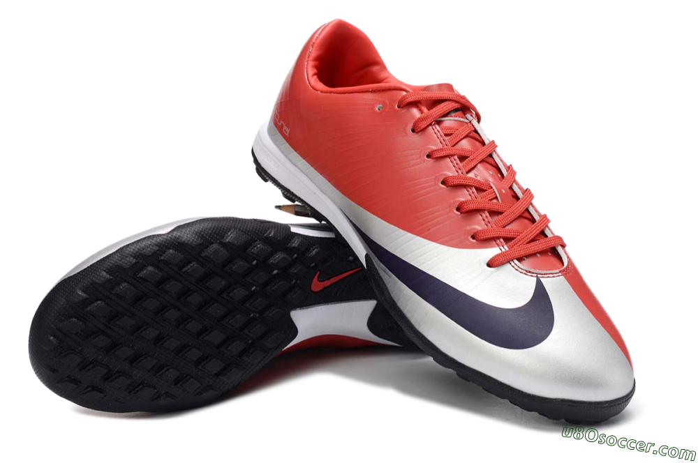 Nike Air Zoom Mercurial Vapor 16 Elite TF Artificial Turf Soccer Shoes - Red/Bright Coral/Metallic Silver 3